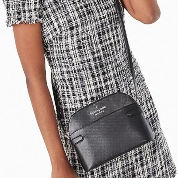 kate spade Handbags - KATE SPADE Staci Dome Crossbody NWT Black Saffiano Leather